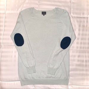MARKET & SPRUCE BLUE ELBOW PATCH SWEATER XL